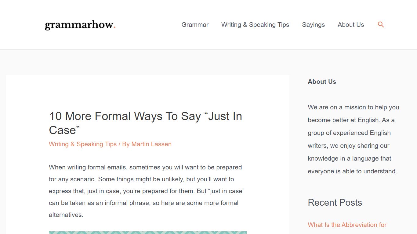 10 More Formal Ways To Say “Just In Case” - Grammarhow